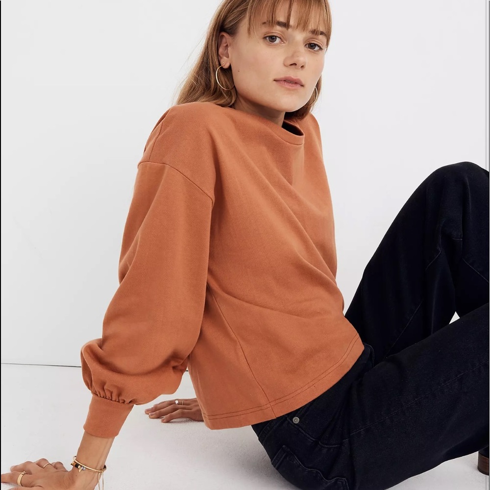 MADEWELL CHORD BUBBLE SLEEVE TOP